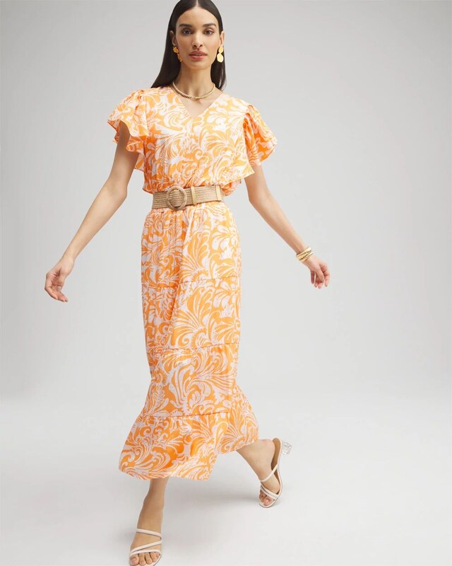 Flutter Sleeve Tiered Maxi Dress - image 2